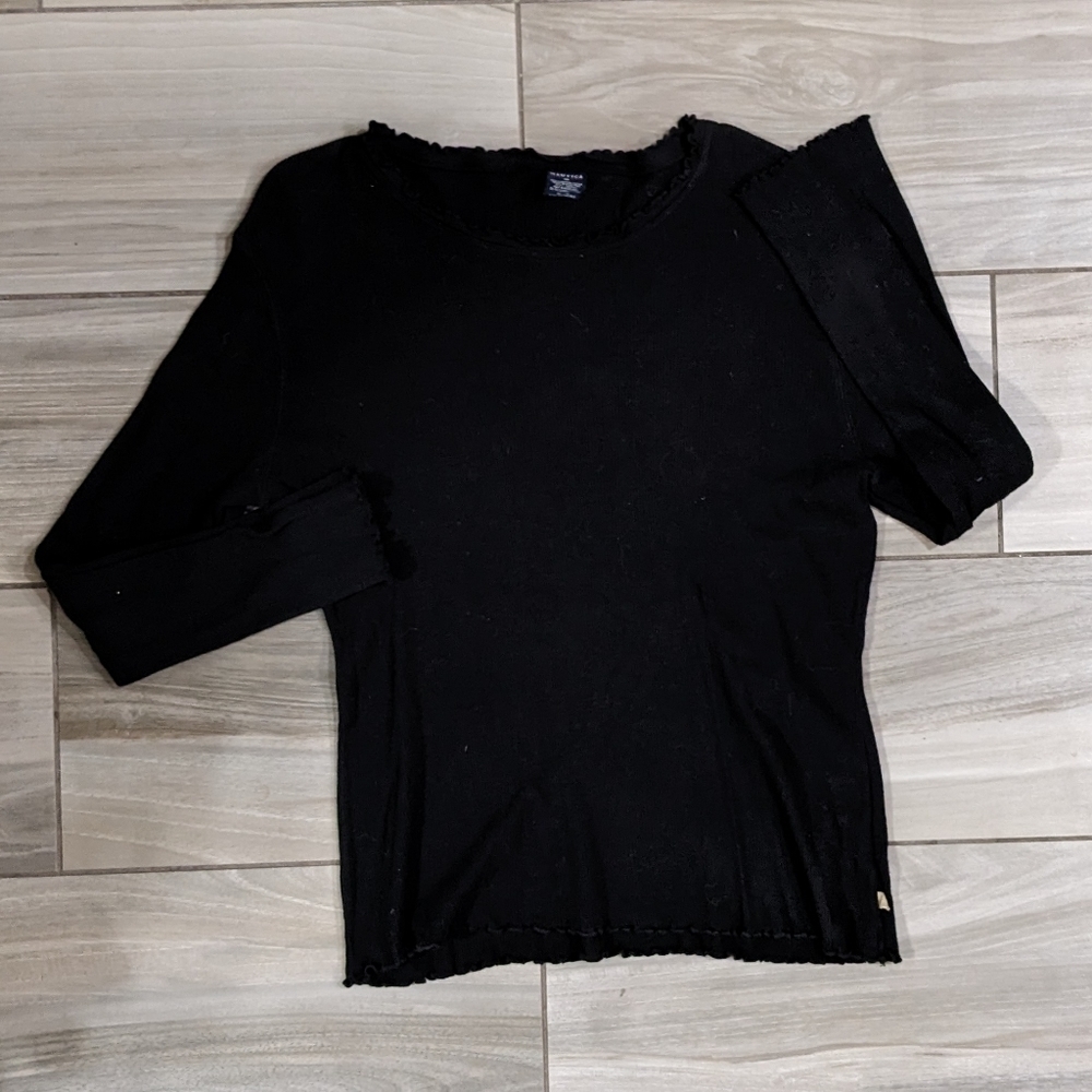 2/$20 Nautica Black Ribbed Long Sleeve Top